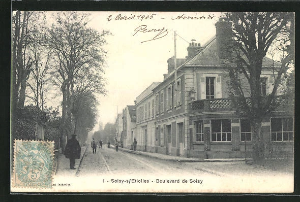 CPA Soisy-sur-Etiolles, Boulevard de Soisy, vue de la rue 1905