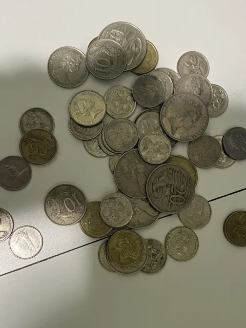 Australian Coin Lot, Mixed Coins. (50) Coin Collected Throughout the Years