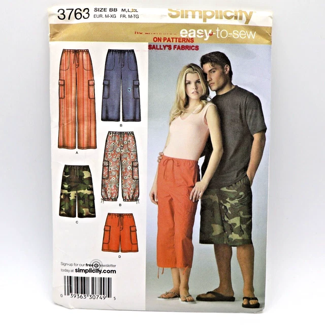 PANTALONES CORTOS SIMPLICITY Pattern 3763 Misses para hombre