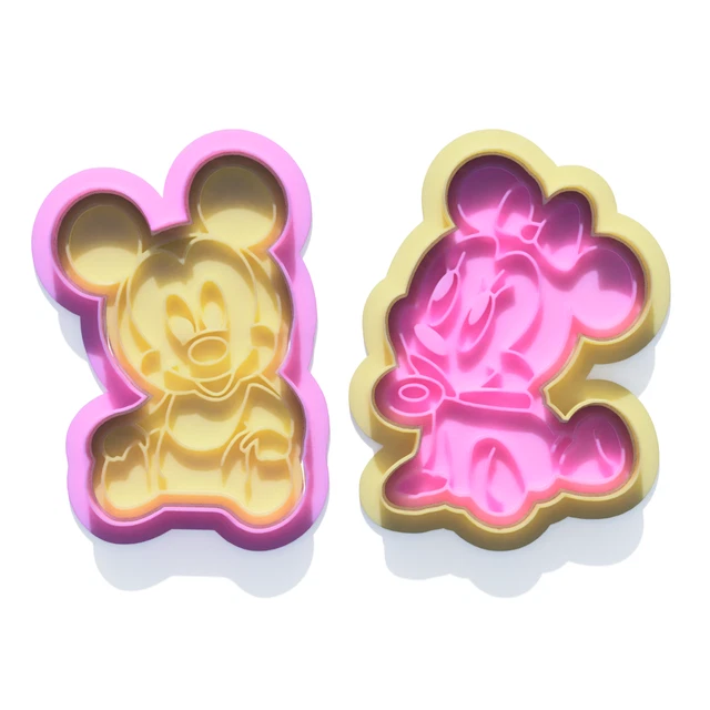 BABY MICKEY AND Baby Minnie Mouse Cookie Cutter and Embosser Stamp Set
