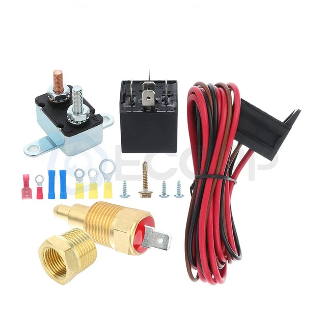 175~185 3/8" Electric Engine Fan Thermostat Temperature Relay Switch Sensor Kit