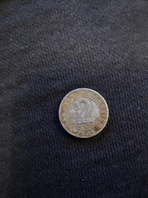 1954 Austria 2 Groschen Coin Uncirculated