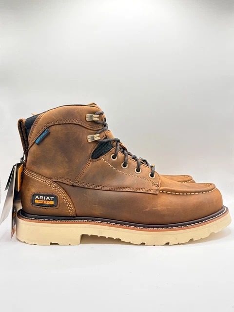 ARIAT WORK REBAR Lift 6 H2O Waterproof Work Boots Distressed Brown Size ...
