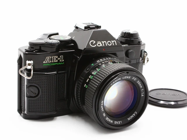 CANON AE-1 PROGRAM SLR Film Camera Black NEW FD 50mm f/1.4 Lens