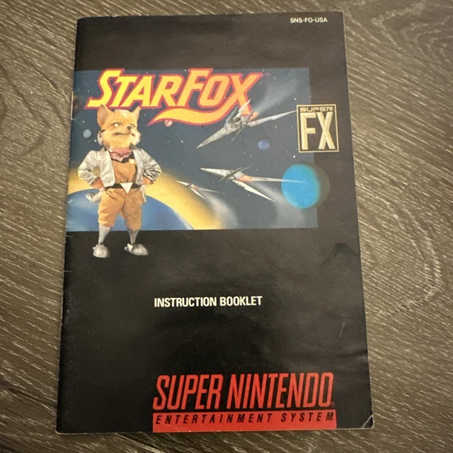 Star Fox Instruction Booklet Manual Original Book Super Nintendo SNES Authentic