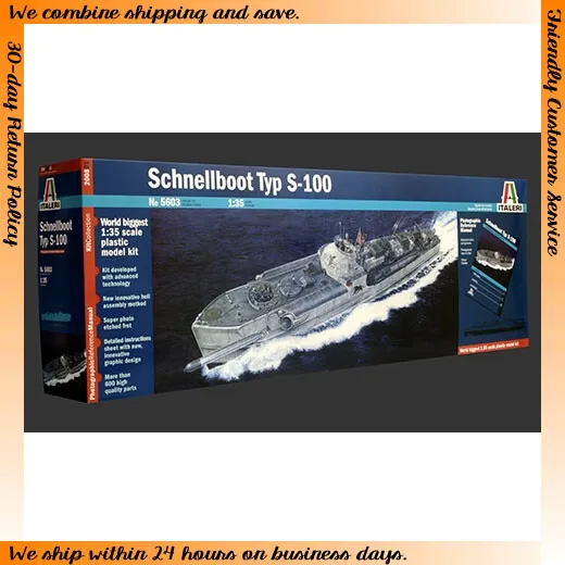 Italeri Model kit #5603 1/35 S-100 Schnellboot Torpedo Boat w/Picture Book