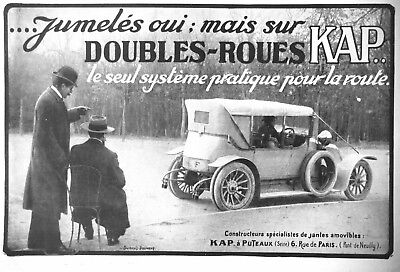 PUBLICITE KAP ROUES  JUMELEES AUTOMOBILE ACCESSOIRES AUTO   AD  1913-1H 