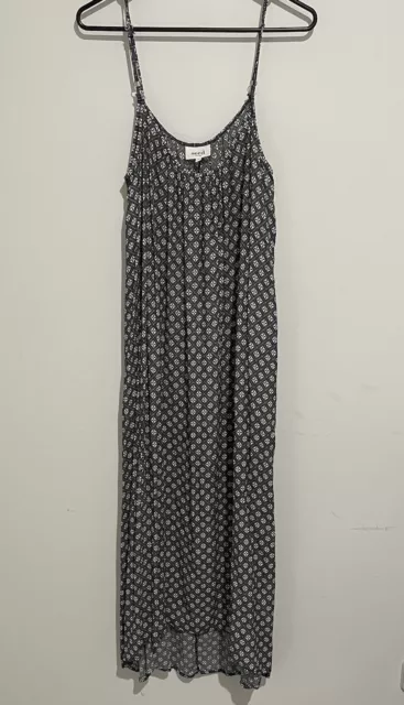 Seed Heritage Womens Black White Print Maxi Dress Size 10 Casual Beach Party