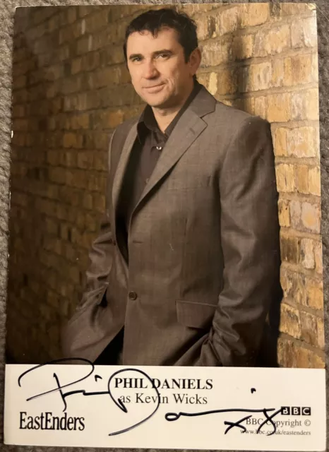 BBC EastEnders PHIl DANIELS as Kevin Wicks Hand Signed Cast Card Autograph