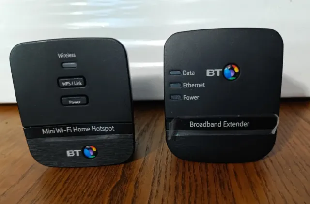 BT Mini Wi-Fi Home Hotspot 500 & BT Broadband Extender 500, Powerline Adaptor