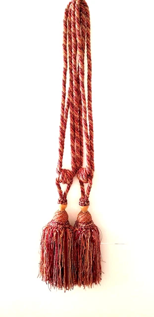 Pair (2) of Large Tassel Rope Tieback Holdback Window Curtain Drapery