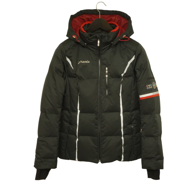 Donna Phenix Sci Nero Giù Cappuccio Giacca Impermeabile TAGLIA S VAR625