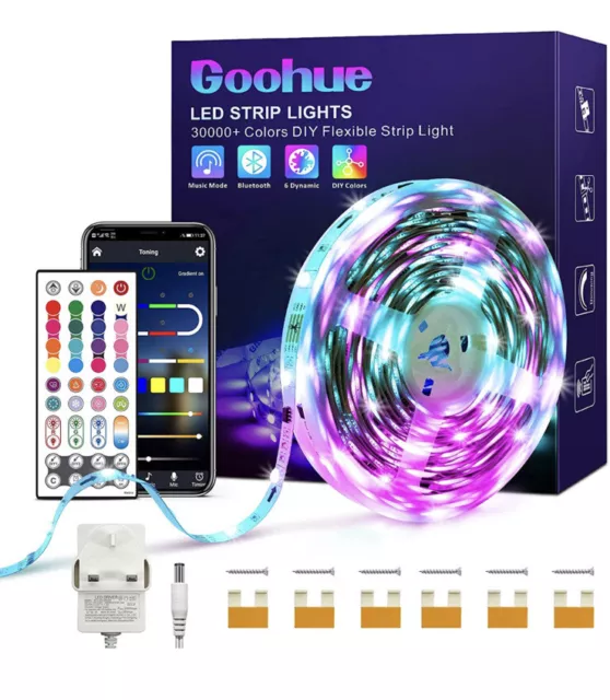 RGBIC Led Strip Lights 10M, Bluetooth Color Changing Rainbow LED Lights Kit