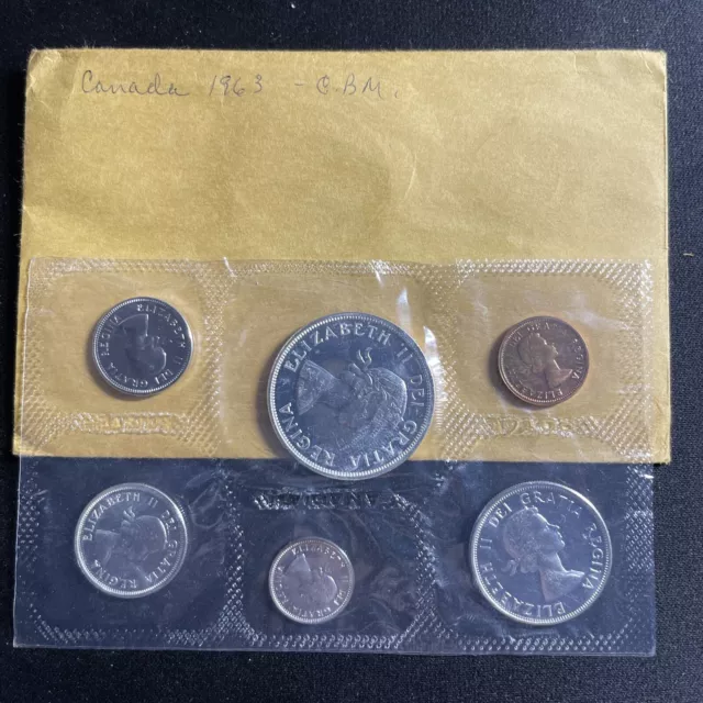 1963 *CANADA SILVER MINT SET* PROOFLIKE (IN MINT ENVELOPE) - 6 Coins