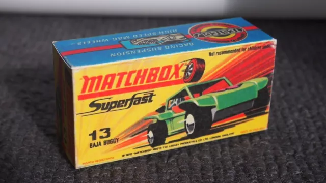 REPRODUCTION BOX SF 13 Lesney Matchbox SUPERFAST Baja Buggy box