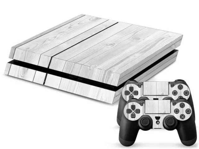 Sony PS4 Playstation 4 Skin Design Aufkleber Schutzfolie Set - White Wood Motiv