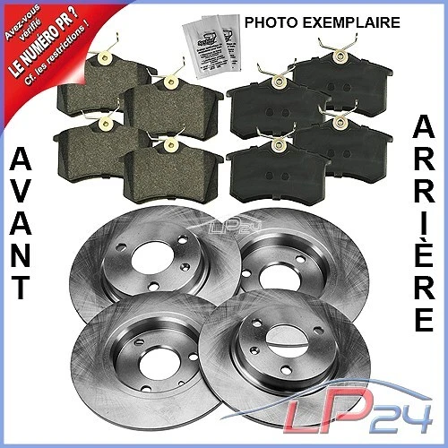 4x DISQUE+PLAQUETTES DE FREIN AVANT+ARRIÈRE POUR VW POLO 9N 1.2-1.9