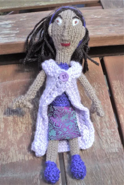 Poupée d'art - Beautiful Asian Rag Doll in Purple - Worry Doll
