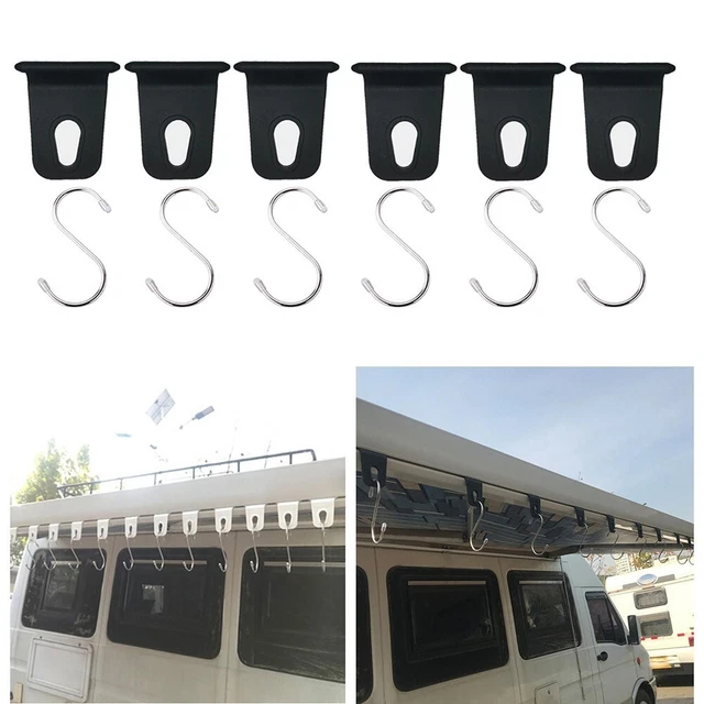 6 Pack Awning Schienenhaken Ring mit S Haken Wohnmobil und Caravan Hänger
