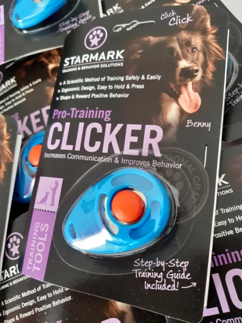 Starmark Clicker effektives Training Hundeausbildung ergonomisch blau orange 3