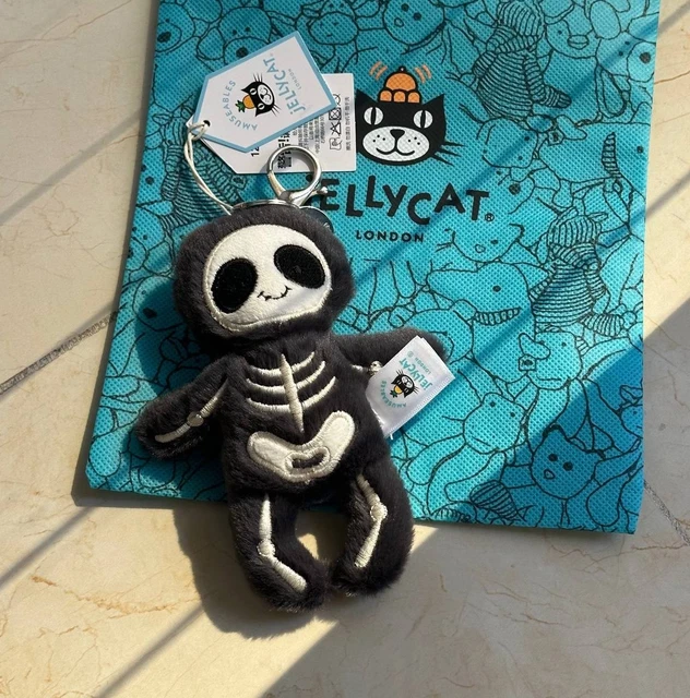 JELLYCAT SKELETON BOB BAG CHARM with Dust Bag Spooky Halloween 2025