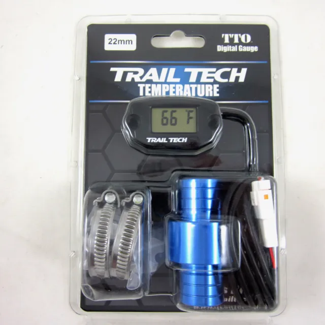 TRAIL TECH TTO Temperature Meter Digital Gauge 22mm InLine Hose Sensor