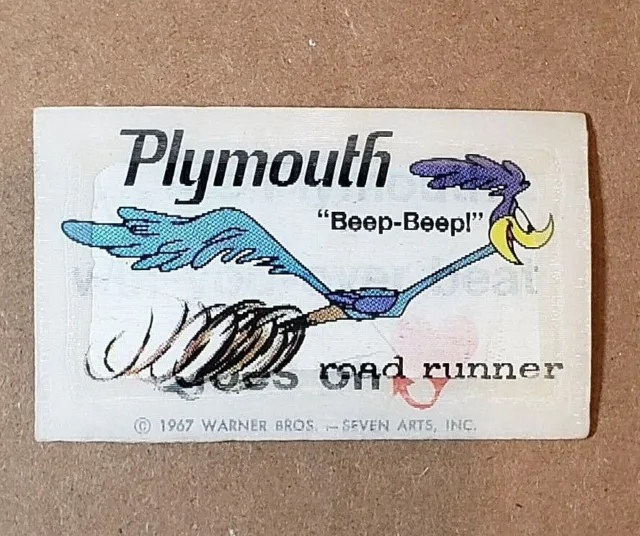 1968 69 Plymouth Road Runner Heart Win You Over Flicker 3D Decal Mopar 1970 71