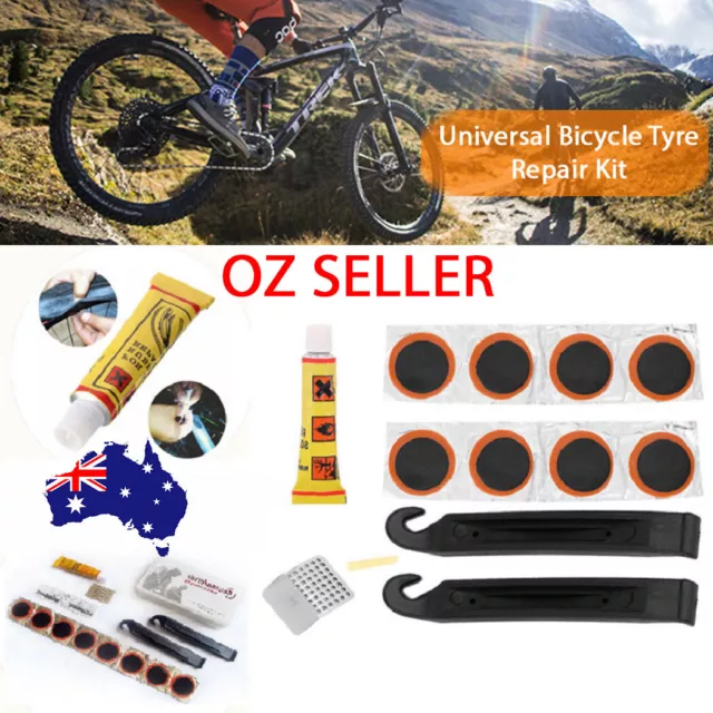 Bike Tyre Puncture Repair Bicycle Tool Tire Tube Kit Cycling Patches Glue Tire