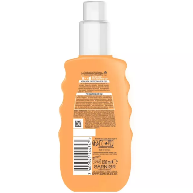 Garnier Ambre Solaire SPF 50 Kids Water Resistant Sun Cream Spray - HIGH PROTECT 2