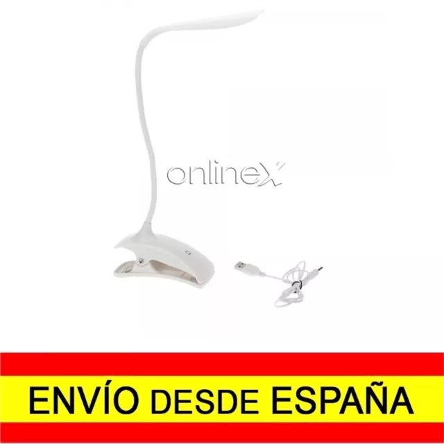 Lámpara Escritorio Flexo Luz LED 3 Tonos de Luz Pinzas Clip EnvÍo 48/72H.  a3400