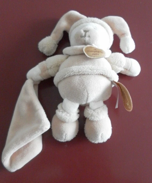 B12G / ours douceur macaron caramel beige marron mouchoir DOUDOU ET COMPAGNIE