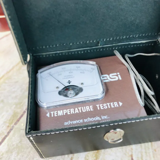 Vintage Pyrometer Temperature Tester Original Case ASI Advanced Trade School