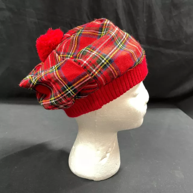 Scottish Traditional Tartanista Unisex Tartan Tam O’ Shanter Tammy Cap Red Plaid