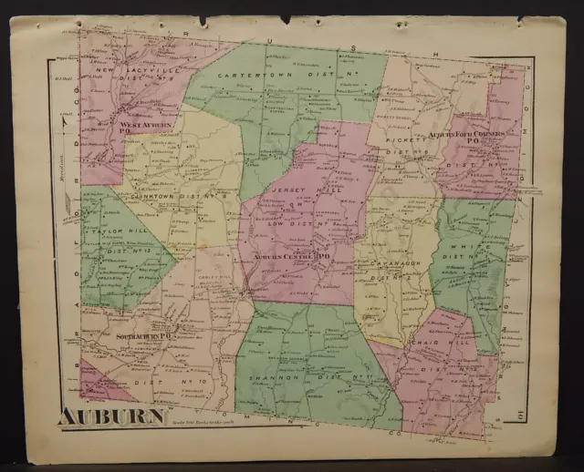 Pennsylvania Susquehanna County Map Auburn Township 1872 W16#16