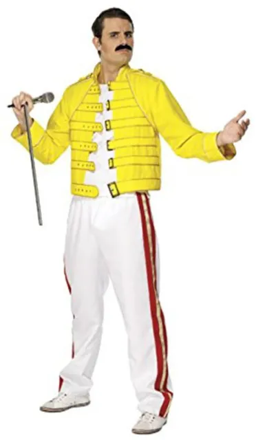 Freddie Mercury Wembley Stadium Queen Costume And Mustache Jacket Pants Concert