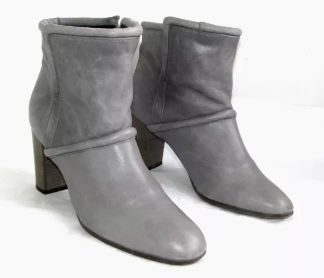 COMPTOIR DES COTONNIERS Bottines talons 7.5 cm cuir gris 37 TRES BON ETAT DUST B