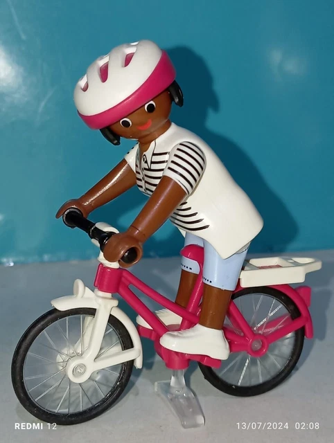 PLAYMOBIL Bicicletta Rosa E Bianco Per Figure - Set Accessori Con Cestini