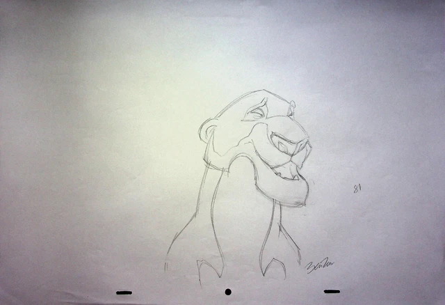 BEN RUSH  SIGNED Hand Drawn Character Shere Khan JUNGLE BOOK 1967 Pencil Art