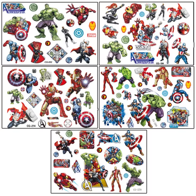 Kids Tattoo Sticker Super Hero Temporary Cartoon Supplies Body Art Girl Boy Gift 3