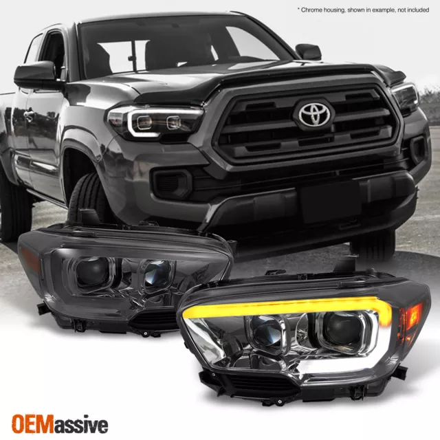 Fits 2016-2023 Toyota Tacoma SR/SR5 Sequential Smoked LED Projector Headlights