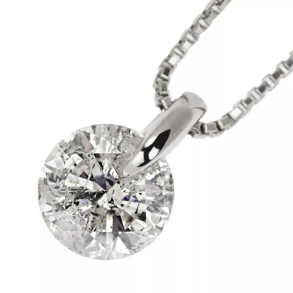 Pt900/ Pt850 Diamond Pendant Necklace 2.18ct - Auth free shipping from Japan- A