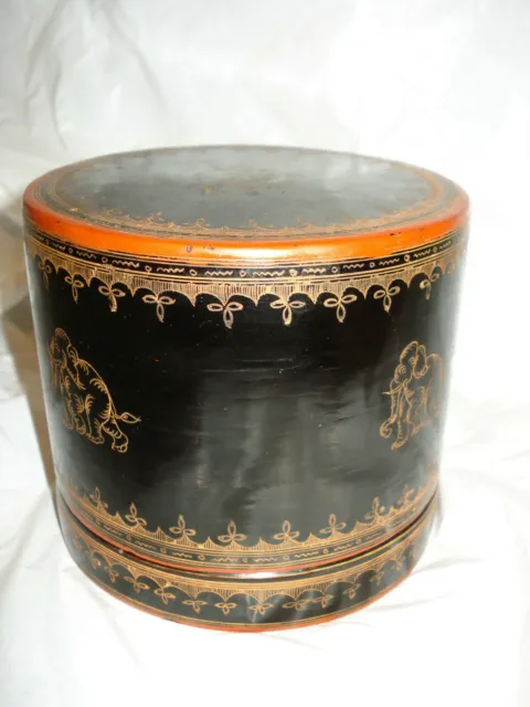 Vintage Burmese betel nut box Inner Tray Kun it Burma lacquerware 2