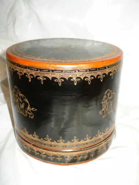 Vintage Burmese betel nut box Inner Tray Kun it Burma lacquerware 2