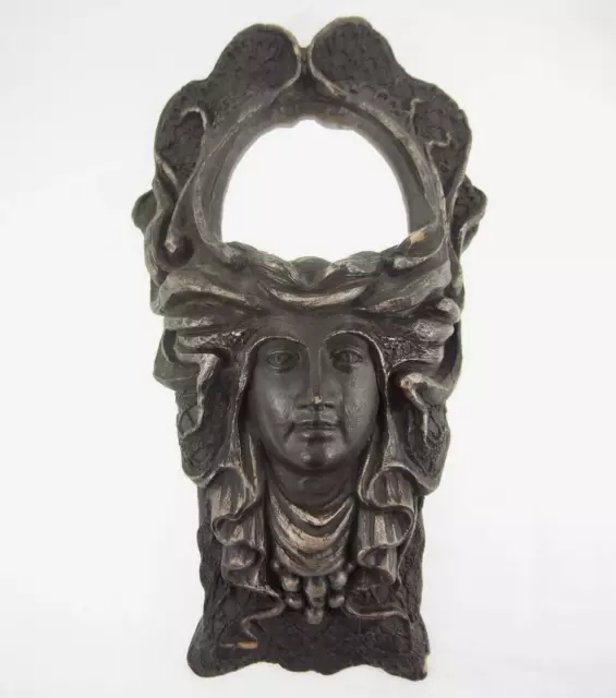 AS-IS: 11.5" Vintage Medusa Wall Mirror Art Nouveau Greek Roman Mythology