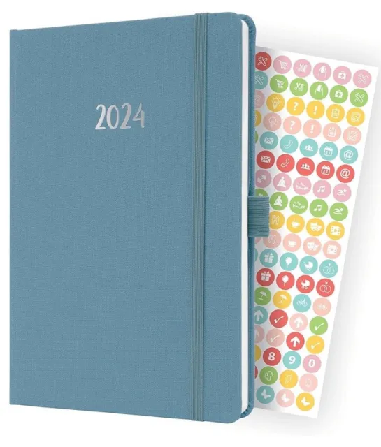 SIGEL J4401 Wochenkalender Jolie 2024, ca. A5, blau, Hardcover Gummiband Preis %