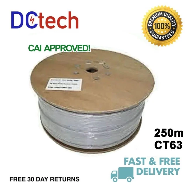 DIY 10m White Twin Shotgun Satellite Coax Cable – TV Extension For Sky HD Q / Freesat