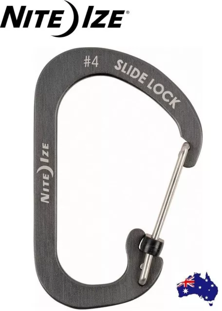 NITE IZE CSLA4-09-R6 SlideLock Carabiner Aluminum #4 Moschettone