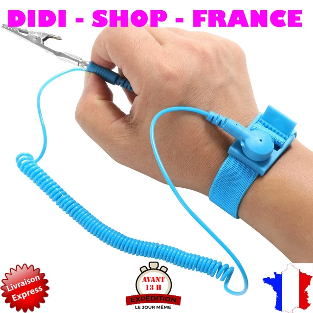 Bracelet Antistatique Electricite Statique Decharge Electronique Terre Masse