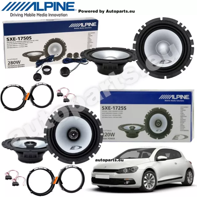 Kit 6 Casse Altoparlanti Alpine Anteriori Posteriori per Volkswagen Scirocco