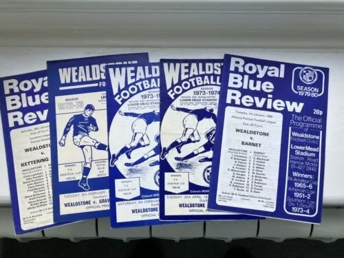 Wealdstone football Programmes 1970's to clear 